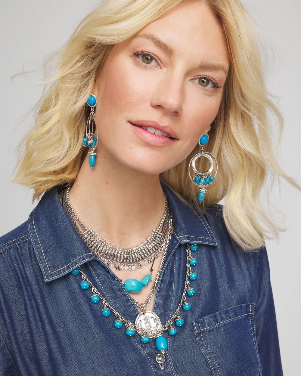 Convertible Turquoise Charm Necklace
