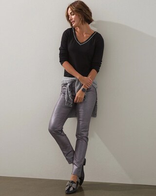 Touch of Cool Satin-Trim Layering Tee