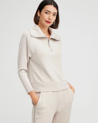 Zenergy Sueded Scuba Half Zip Top