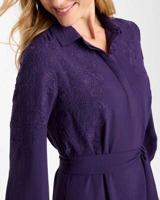 Lace Applique Knee Length Dress click to view larger image.