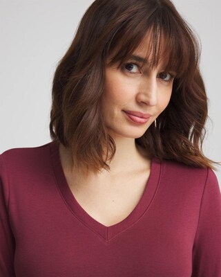 Everyday 3/4 Sleeve V-Neck Tee click to view larger image.