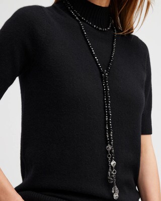 Black Lariat Necklace