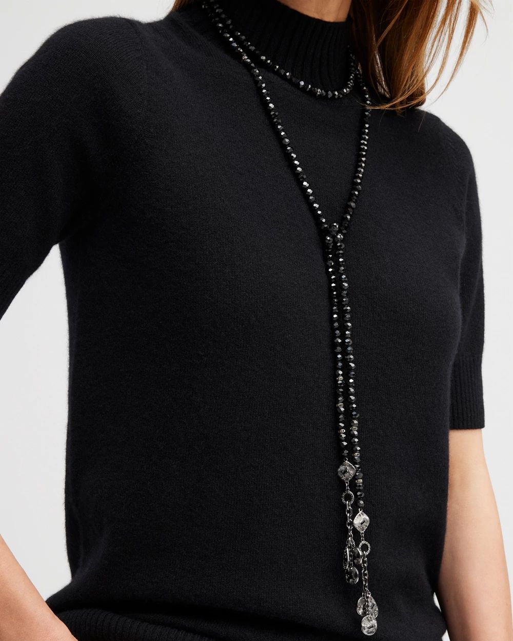 Black Lariat Necklace