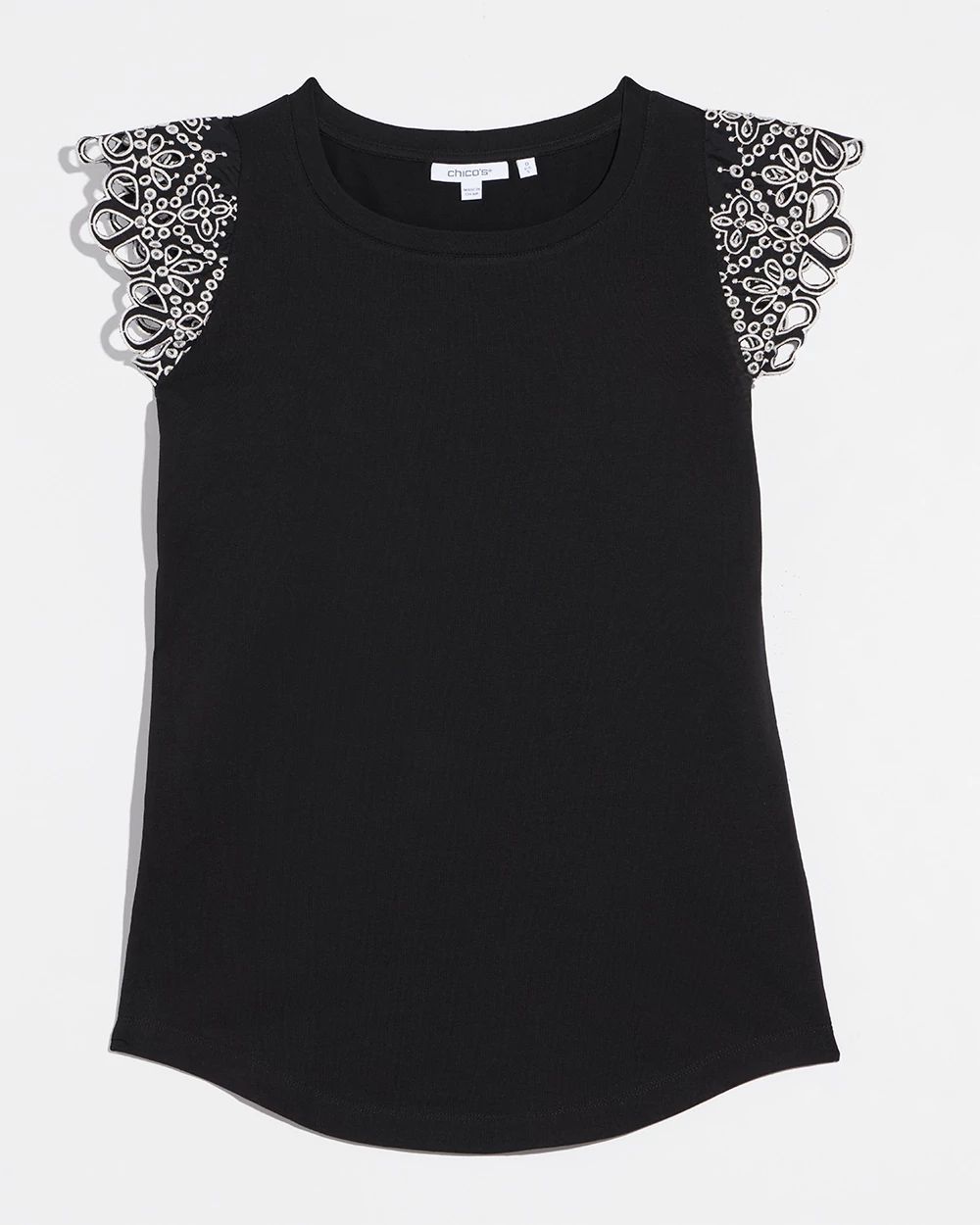 Eyelet Cap Sleeve Tee
