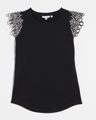 Eyelet Cap Sleeve Tee