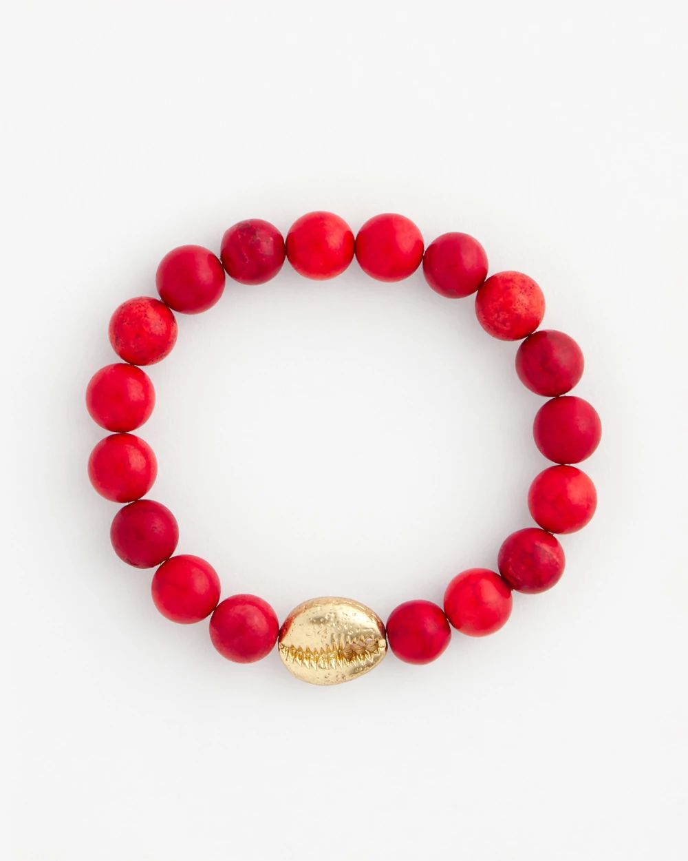 Red Howlite Beaded Bracelet click to view larger image.