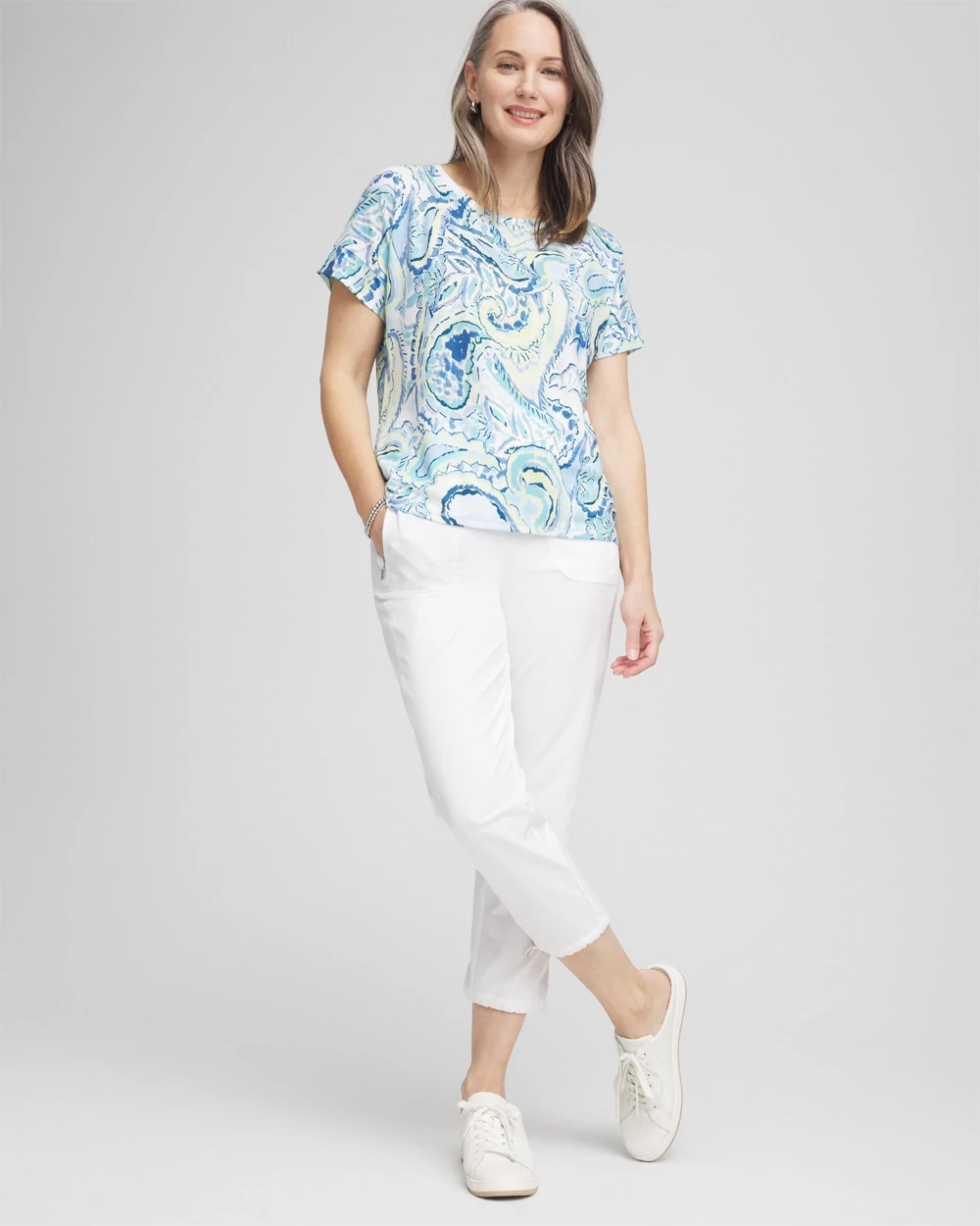 Zenergy® Paisley Drop Shoulder Tee