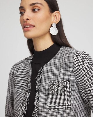 Mixed Tweed Fringe Jacket click to view larger image.