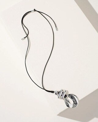 Silver Tone Adjustable Pendant Necklace