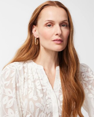 Gold Tone Linear Hoops