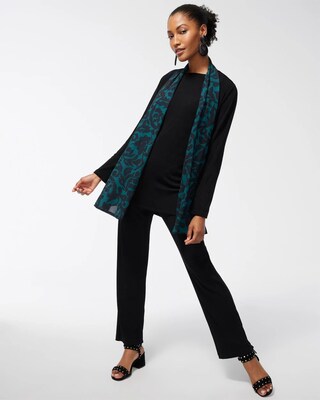 Travelers Foliage Chiffon Trim Cardigan