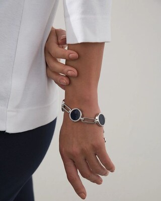 Blue Enamel Clasp Bracelet