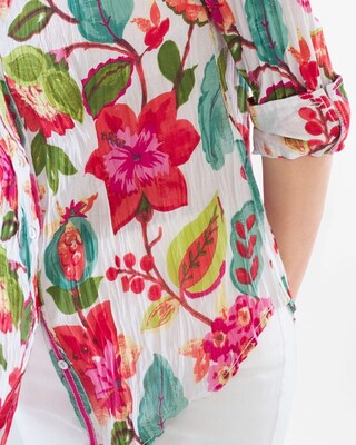CINO For Chico's Floral Crinkle Shirt