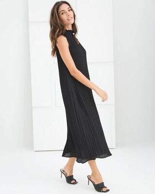 Black Label Crinkle High-Neck Dress