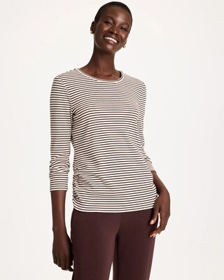Zenergy® Knit Striped Ribbed Pullover