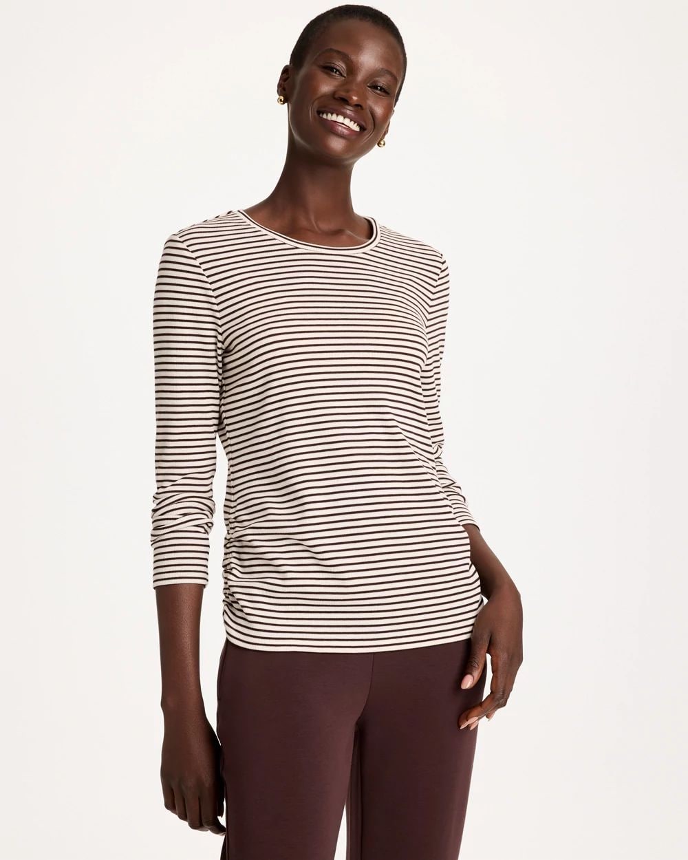 Zenergy® Knit Striped Ribbed Pullover