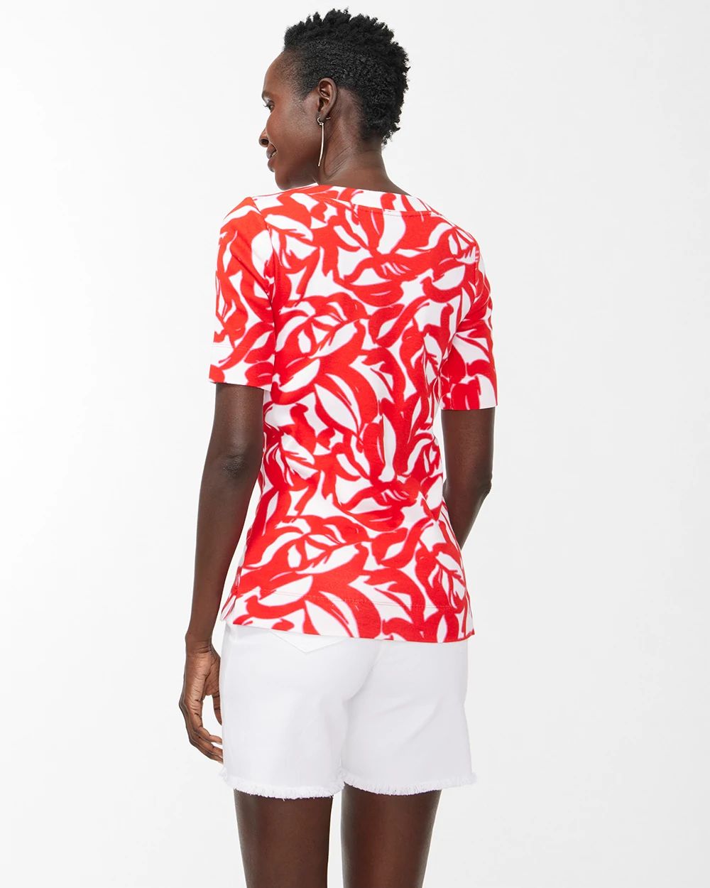 Pima Leaf Print Everyday Tee