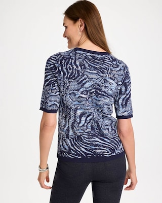 Ella Animal Short-Sleeve Sweater click to view larger image.
