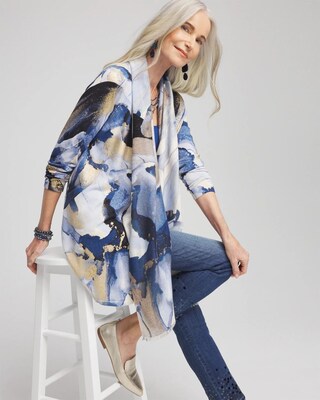 Foil Ocean Print Cardigan click to view larger image.