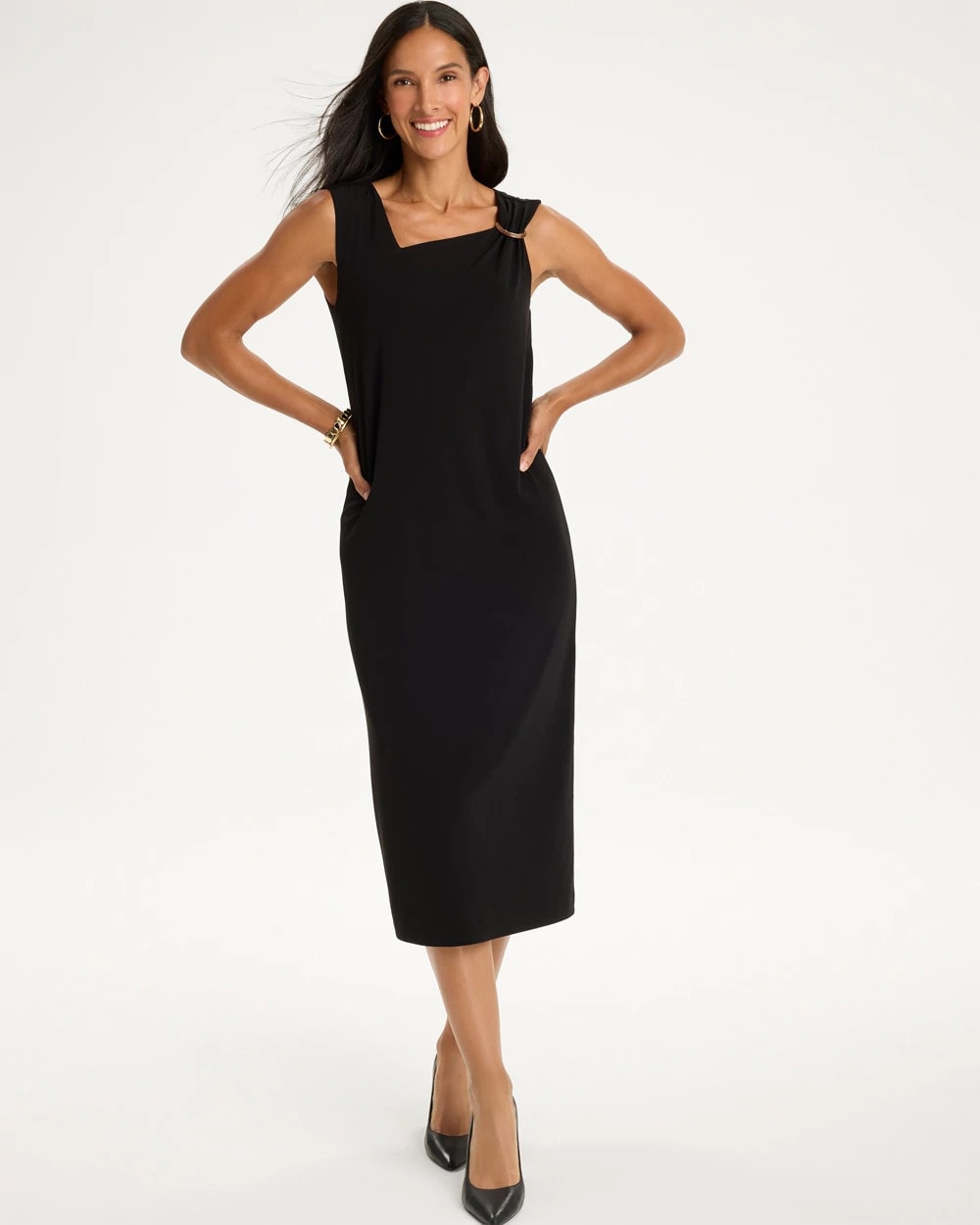 chicos casual dresses Chico's Women's On Sale Up To 90% Off Retail stretch poplin fabric Women's Poplin Cotton Palm Off-Shoulder