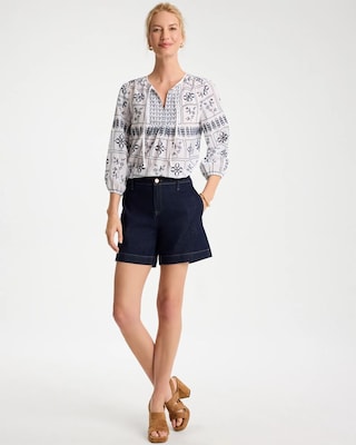 Embroidered Cotton Voile Blouse click to view larger image.