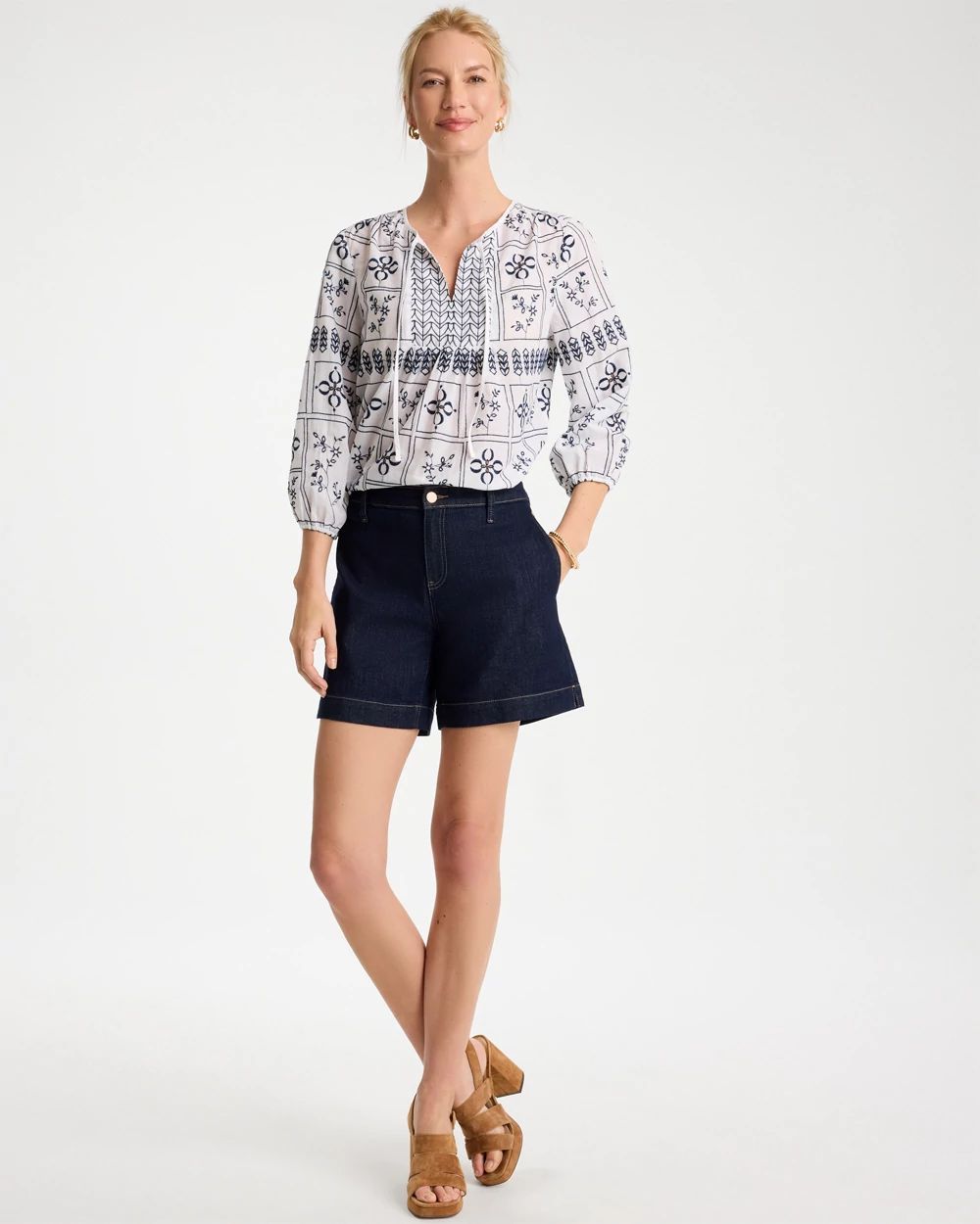 Embroidered Cotton Voile Blouse
