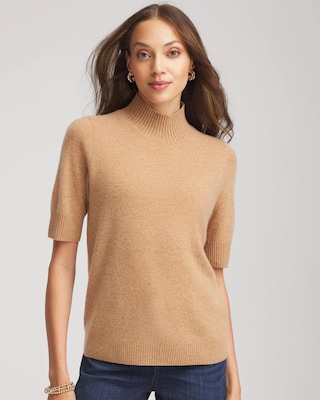 Cashmere Elbow-Sleeve Sweater