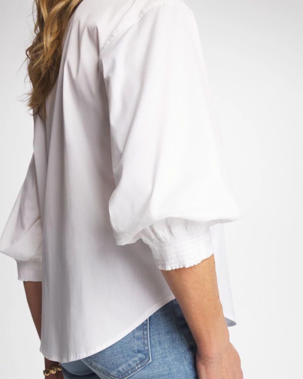 Poplin Billow Sleeve Blouse click to view larger image.