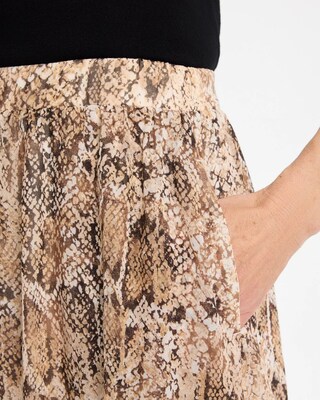 Georgette Pull-On Midi Skirt click to view larger image.