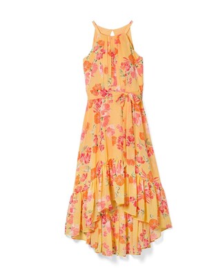 Vince Camuto Print Halter High-Low Midi Dress