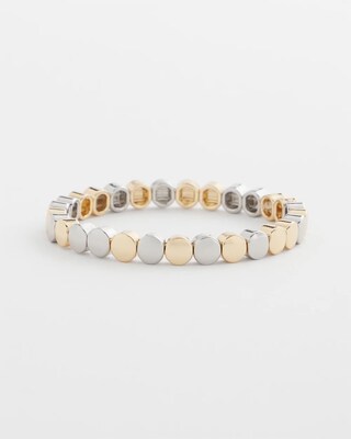 Silvertone Round Stretch Bracelet click to view larger image.
