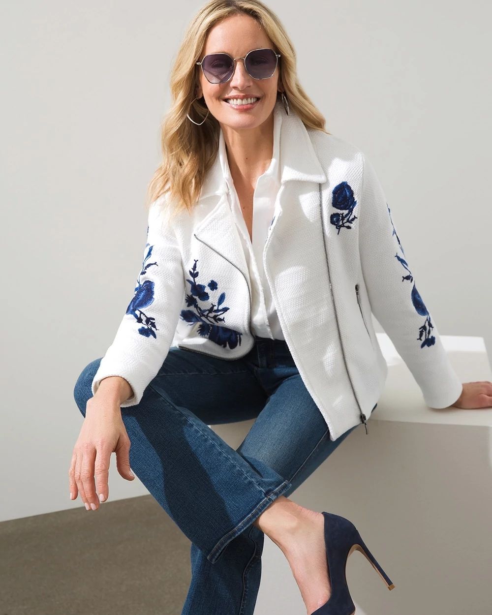 Embroidered Floral Cardigan Jacket