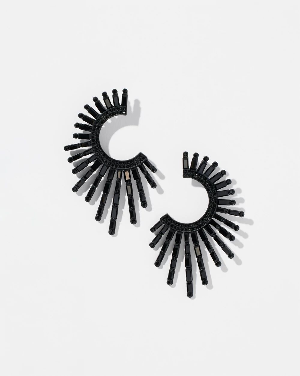 Black Glitzy Hoop Earrings