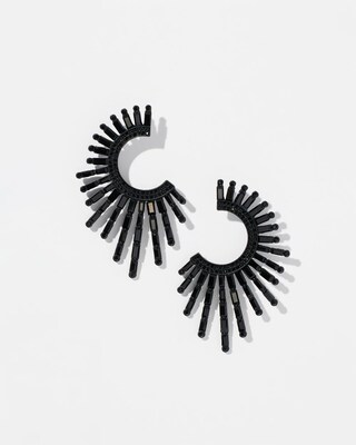 Black Glitzy Hoop Earrings