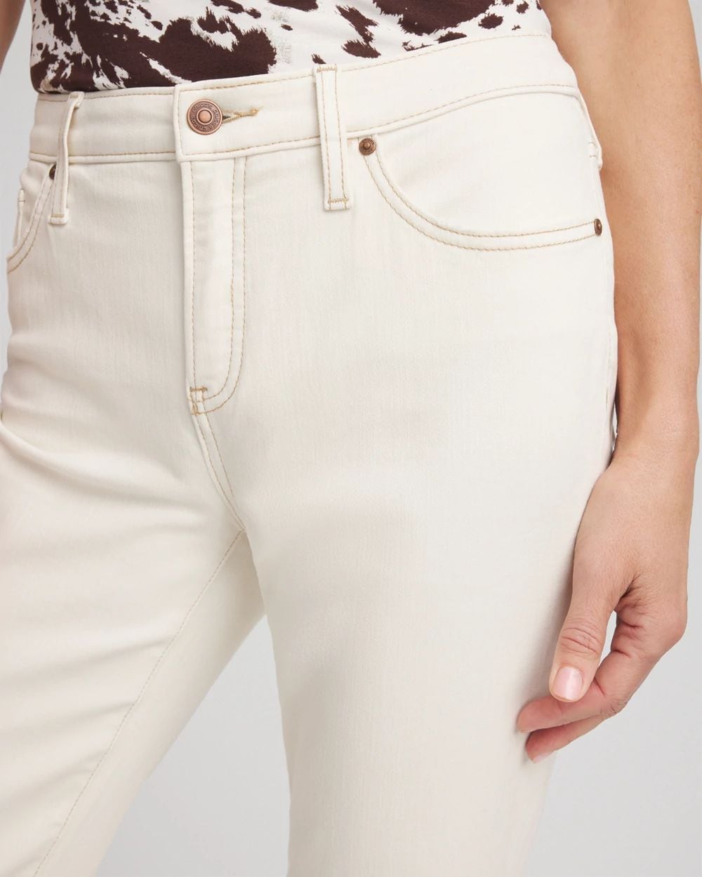 Petite Cropped Girlfriend Kick-Flare Jeans