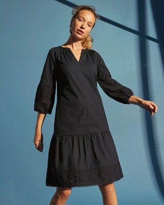 Poplin Contrast Hem Short Dress