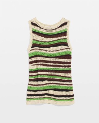Contemporary Striped Sweater Tank click to view larger image.