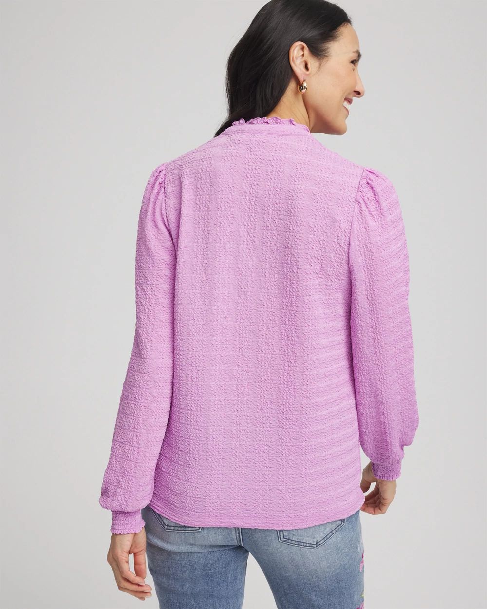 Smocked Long-Sleeved Tee