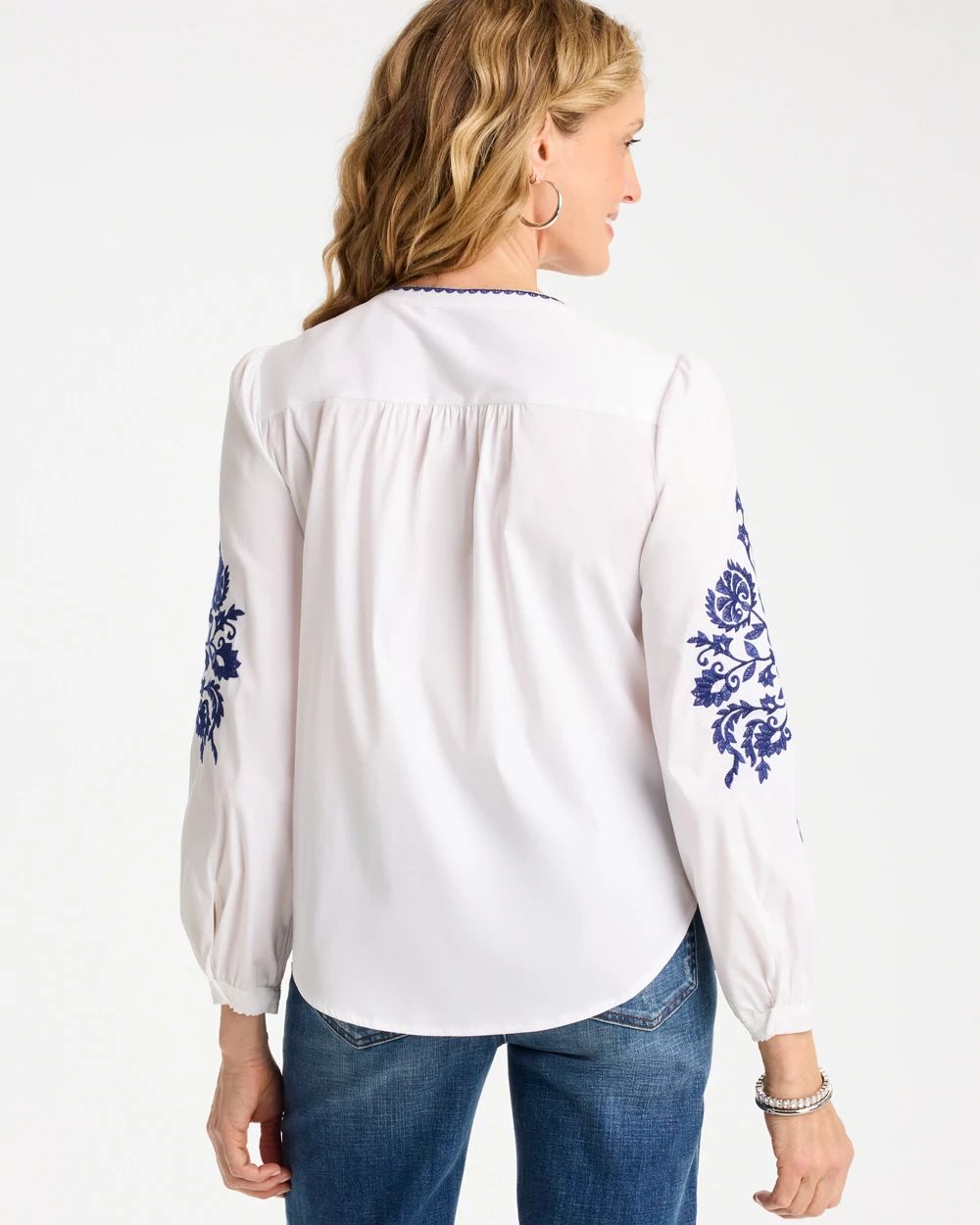 Cotton Voile Embroidered Blouse click to view larger image.