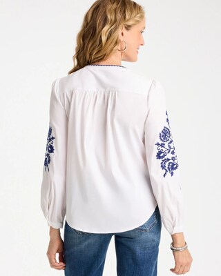 Cotton Voile Embroidered Blouse click to view larger image.