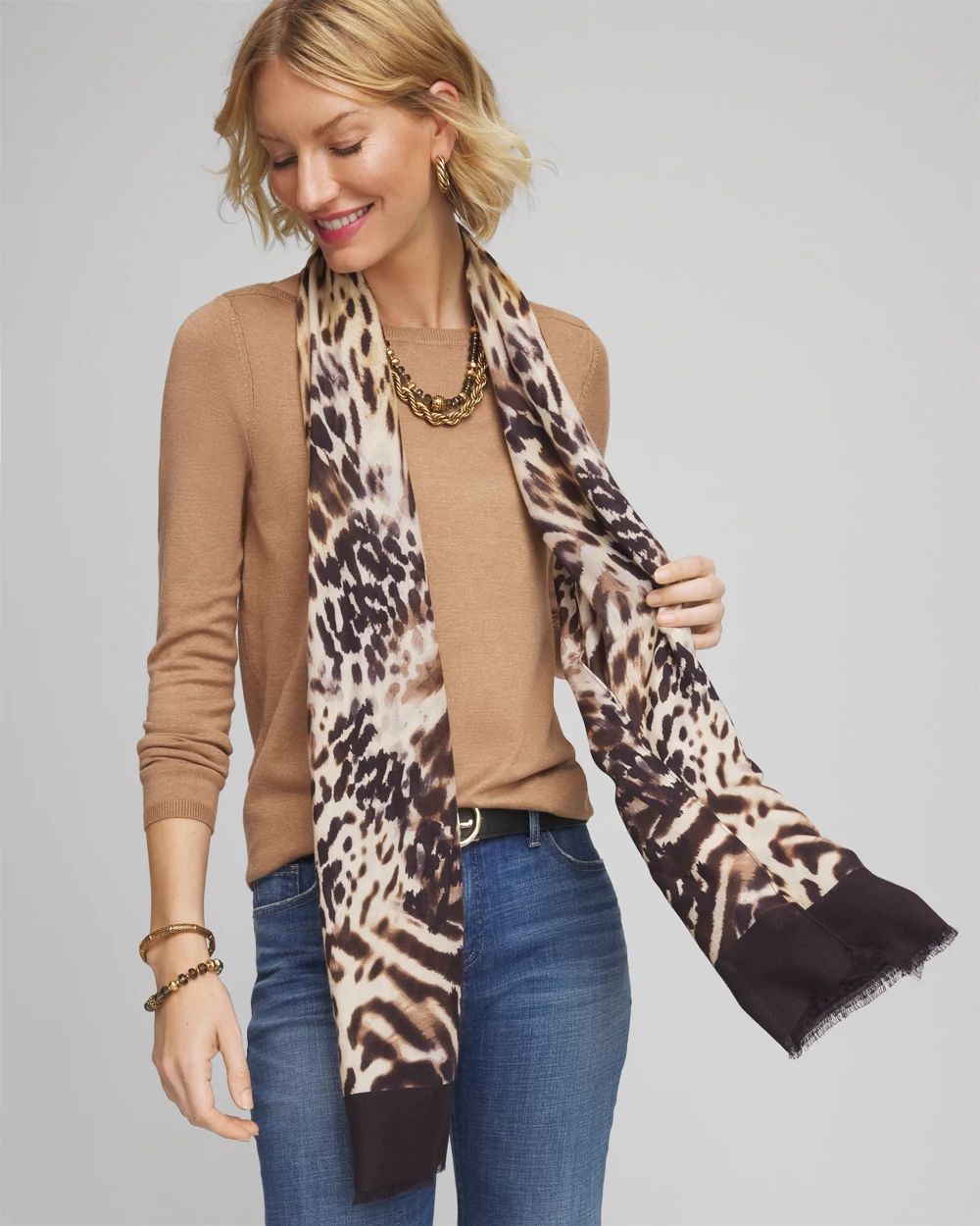 Animal Print Oblong Scarf