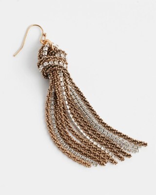 Mixed Metal Tassel Earrings