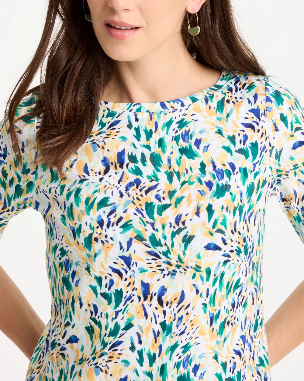 Leafy Swamp Pima Elbow Sleeve Tee click to view larger image.