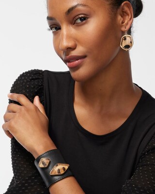 Animal Print Leather Cuff Bracelet