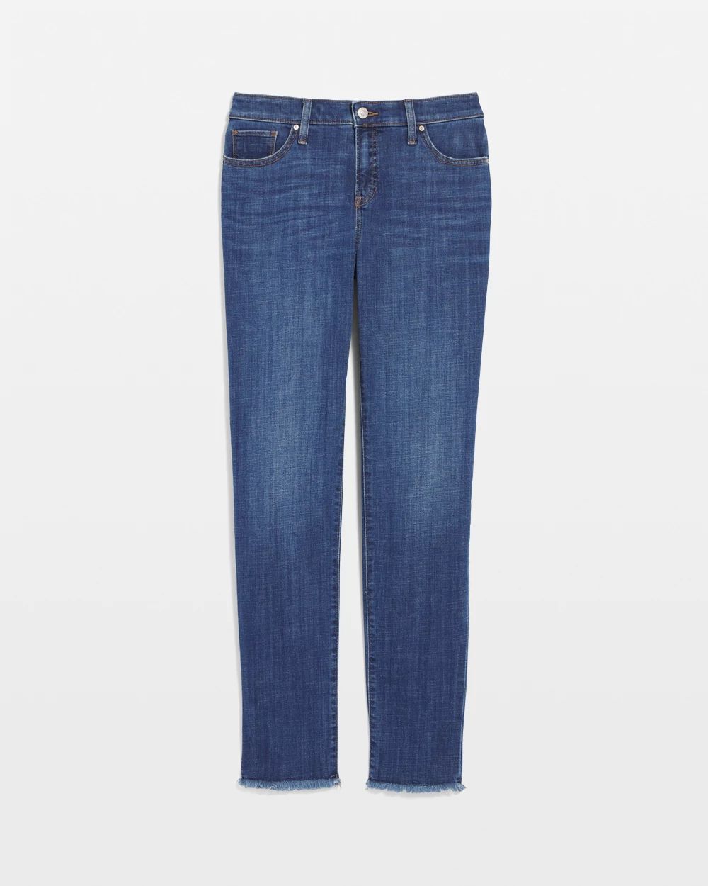 Girlfriend Fray Hem Ankle Jeans