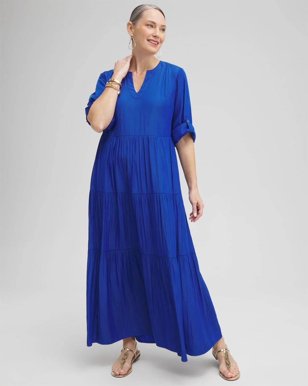 Tiered A-line Maxi Dress