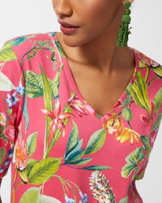 Pima Floral Everyday V-Neck Tee