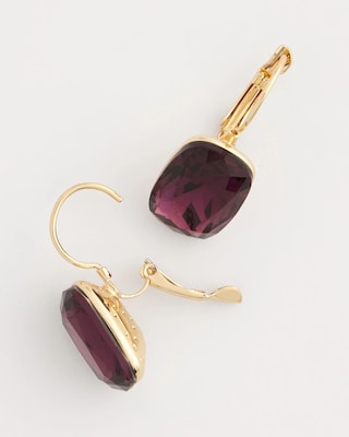 Purple Gem Drop Earrings click to view larger image.