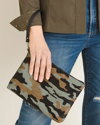 Camo-Print Haircalf Clutch