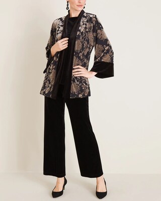 Travelers Collection Reversible Floral Velvet Jacket